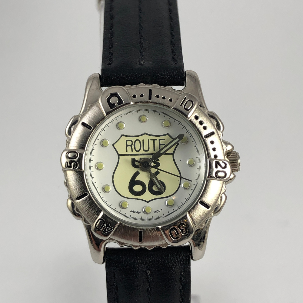 Route 66 The Mother Road Watch Black Leather